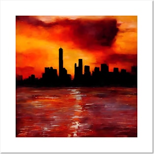 City Sunset Posters and Art